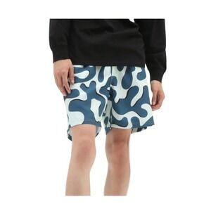 Vans Primary Print Elastic 17" Boardshorts Clearly Aqua Teal Print Pull-On XL